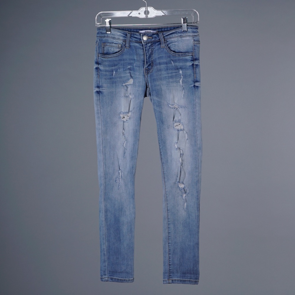 Ripped blue jeans